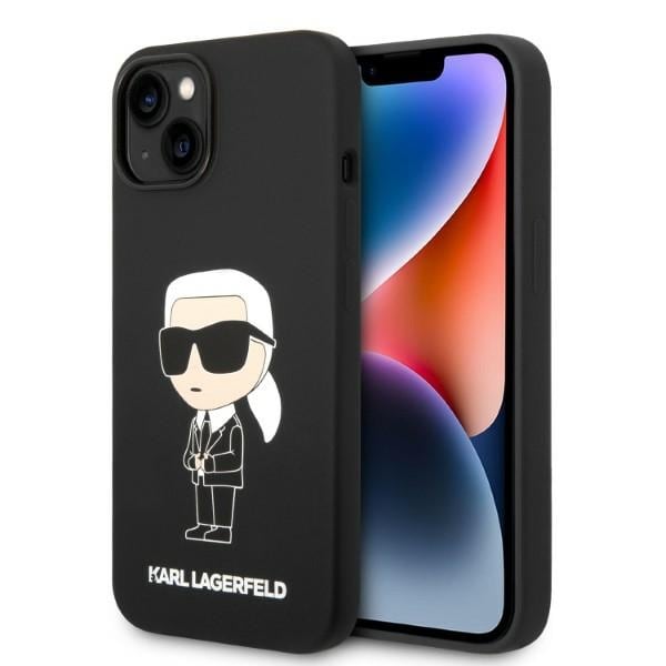 Karl Lagerfeld Silikoni Ikonik tapauksessa iPhone 14 Plus - musta