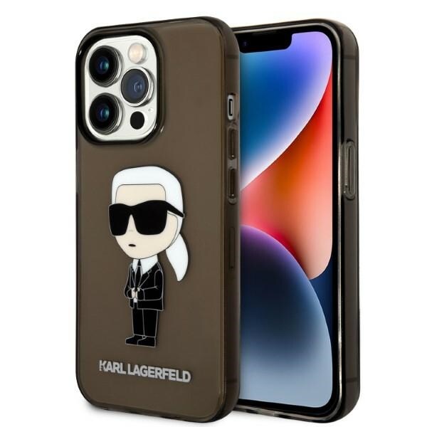 Karl Lagerfeld KLHCP14LHNIKTCK iPhone 14 Pro 6.1" musta kovakotelo Ikonik Karl Lagerfeld