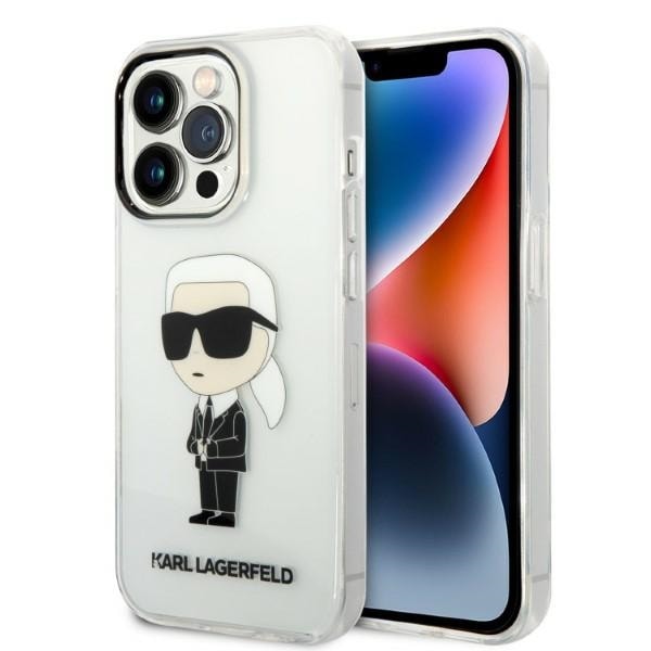 Karl Lagerfeld Ikonik Karl kotelo iPhone 14 Pro - läpinäkyvää