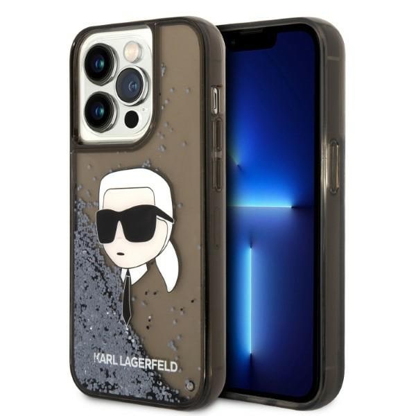 Karl Lagerfeld KLHCP14LLNKHCK iPhone 14 Pro 6.1" musta/musta kovakotelo Glitter Karl Head