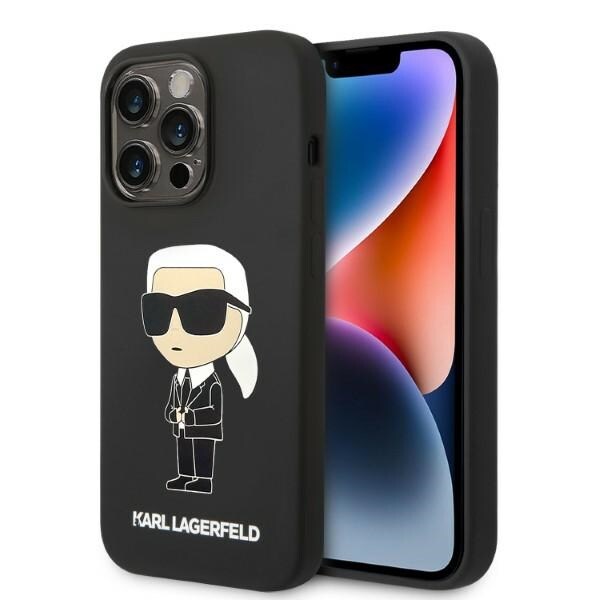 Karl Lagerfeld KLHMP14XSNIKBCK iPhone 14 Pro Max 6.7" Musta Silikoni Ikonik Magsafe Kotelo