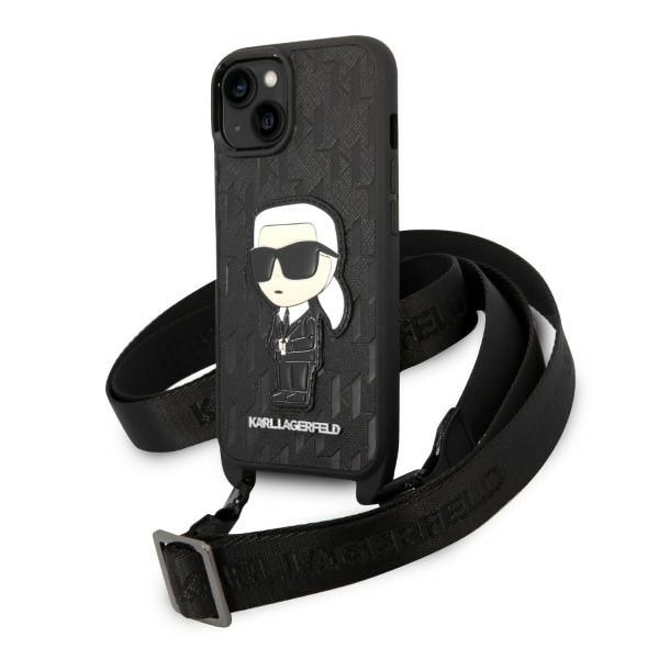 Karl Lagerfeld KLHCP14SSTKMK iPhone 14 6.1" musta/musta kovakotelo Monogram Ikonik Patch