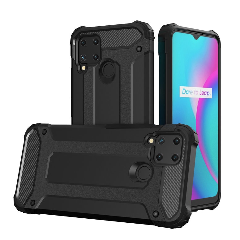 Hybridi Armor tapauksessa Realme 10 5G / Realme 9i 5G panssaroitu hybridi tapauksessa musta