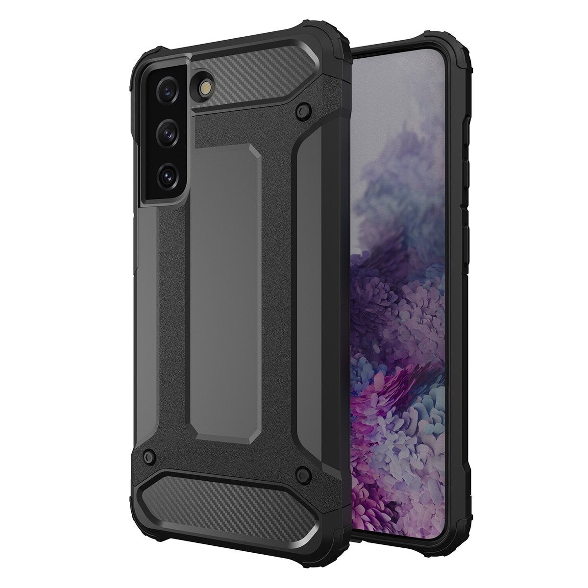 Hybrid Armor tapauksessa Samsung Galaxy S23+ panssaroitu hybridi tapauksessa musta