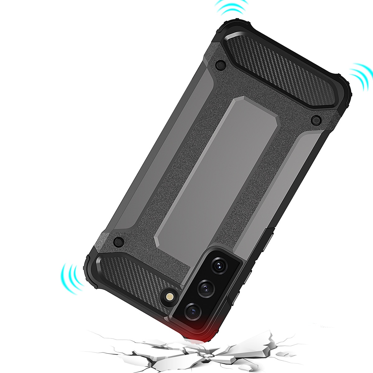 Hybrid Armor tapauksessa Samsung Galaxy S23+ panssaroitu hybridi suojus sininen