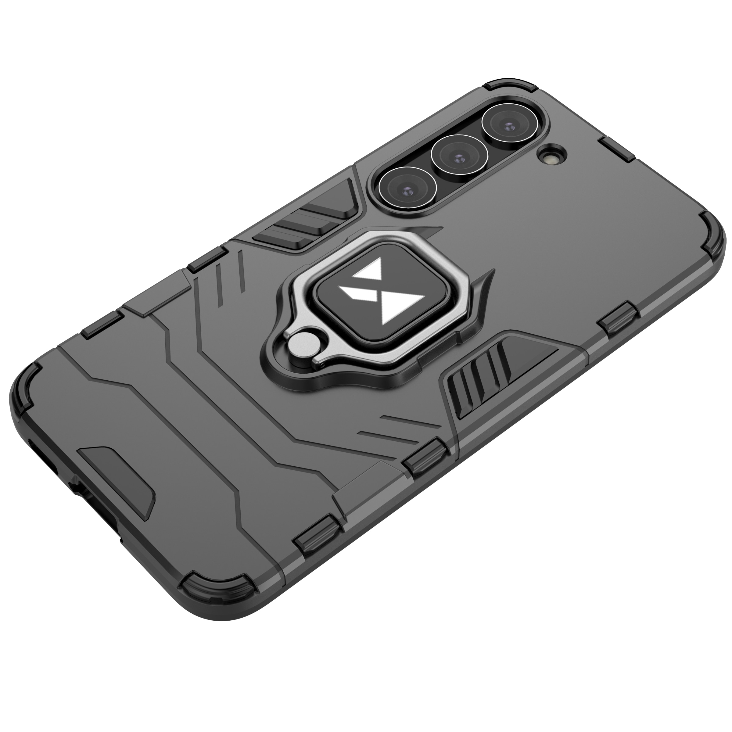 Wozinsky Ring Armor Samsung Galaxy S23+ panssaroitu kansi magneettinen rengas musta