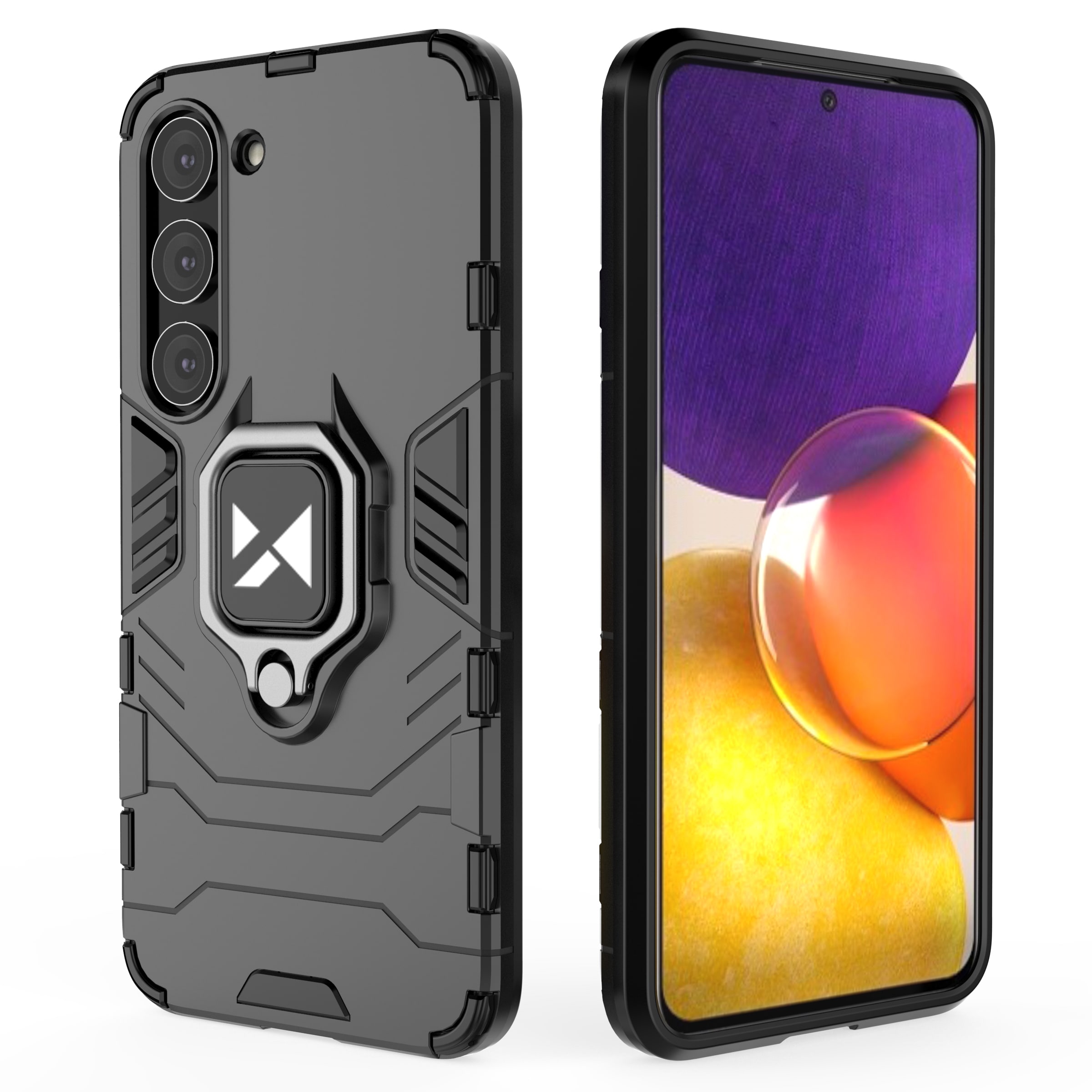 Wozinsky Ring Armor Samsung Galaxy S23+ panssaroitu kansi magneettinen rengas musta