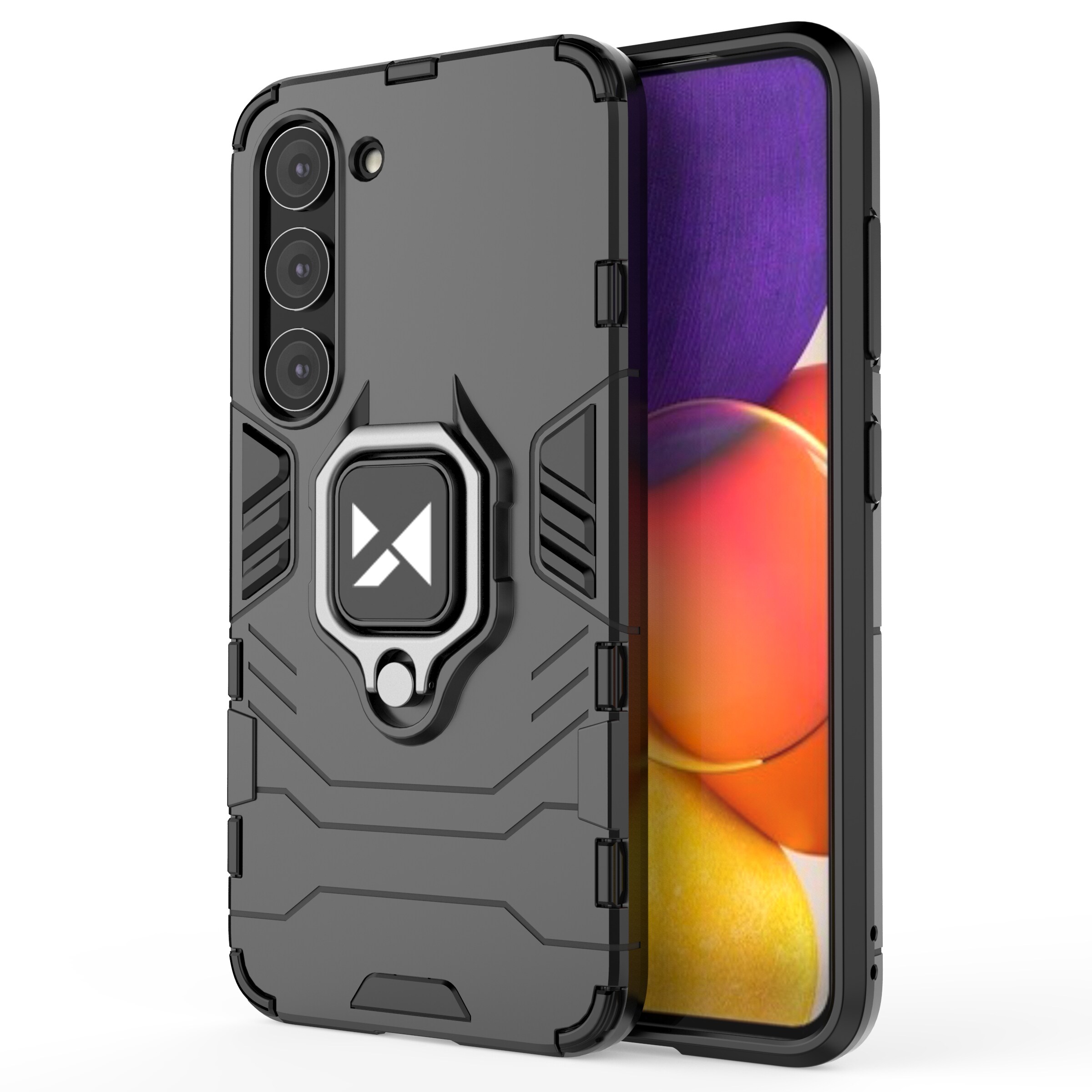 Wozinsky Ring Armor case for Samsung Galaxy S23, magnetic holder, ring, black