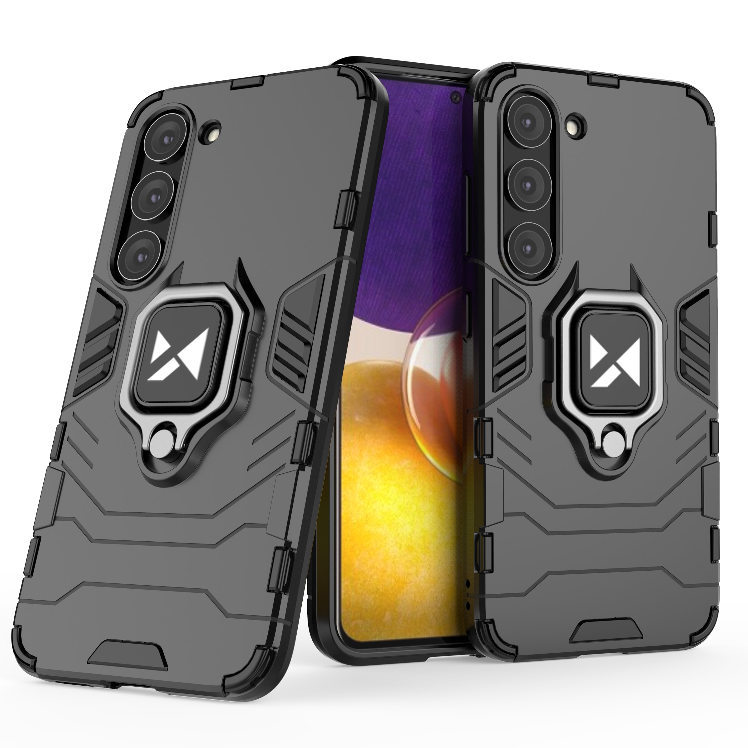 Wozinsky Ring Armor case for Samsung Galaxy S23, magnetic holder, ring, black