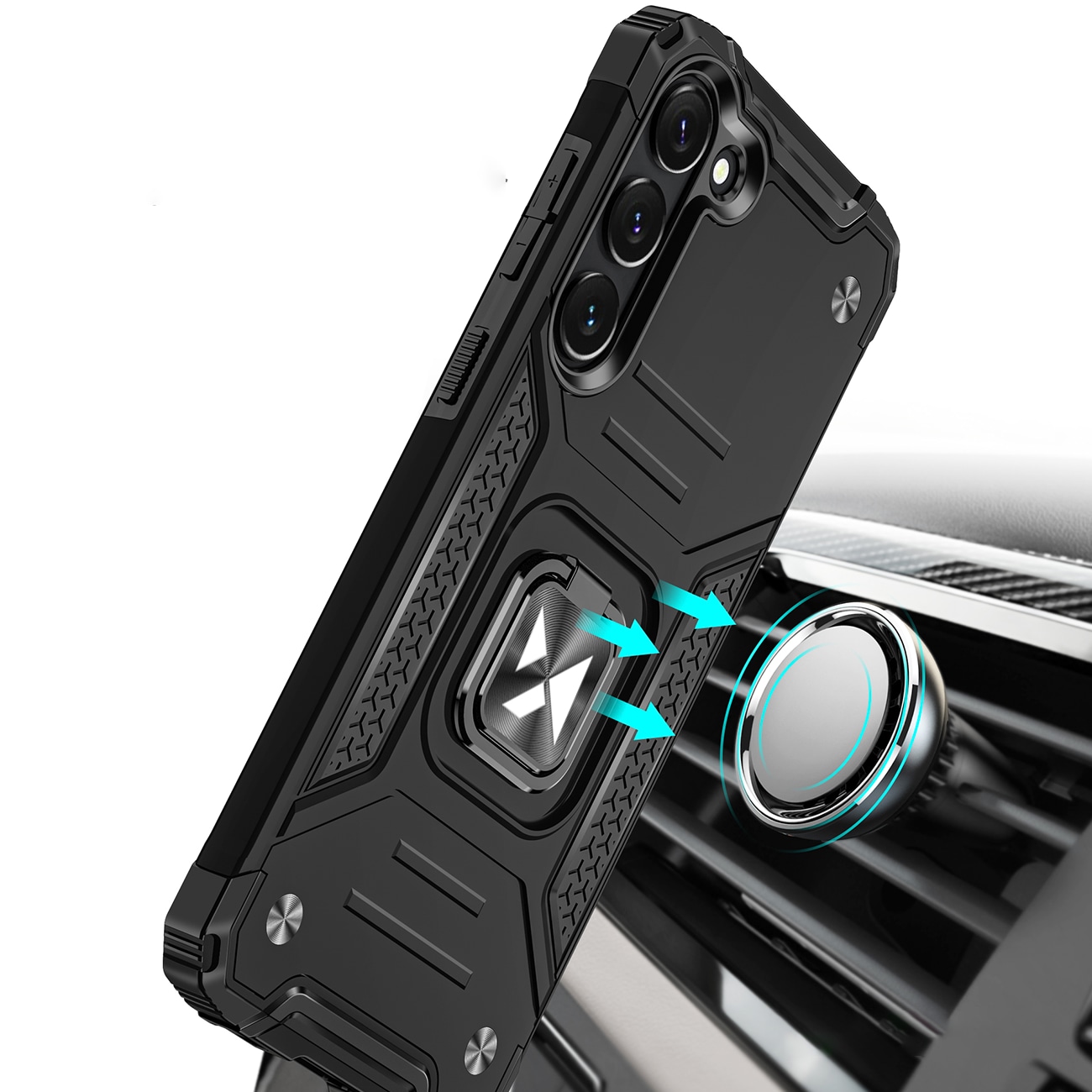 Wozinsky Ring Armor case for Samsung Galaxy S23, magnetic holder, ring, black