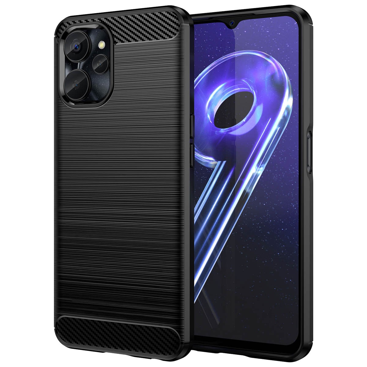 Carbon Case for Realme 10 5G / Realme 9i 5G Joustava silikoni Carbon Cover Musta