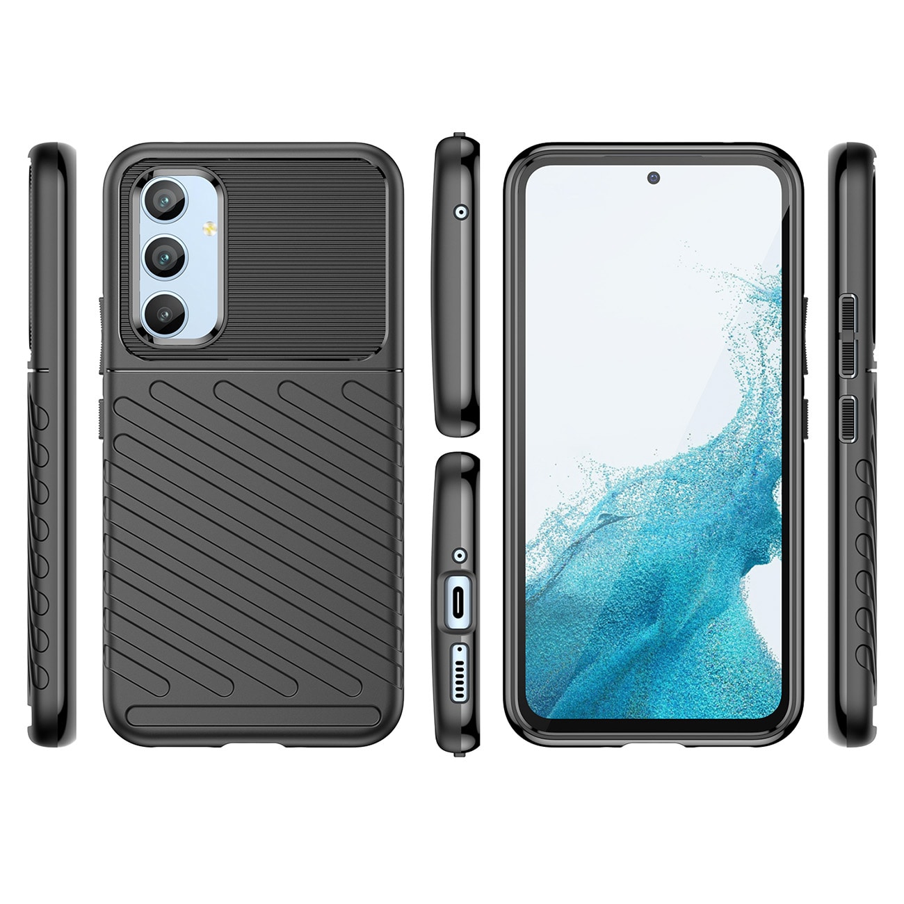Thunder Case tapauksessa Samsung Galaxy A54 5G silikoni panssaroitu kansi sininen