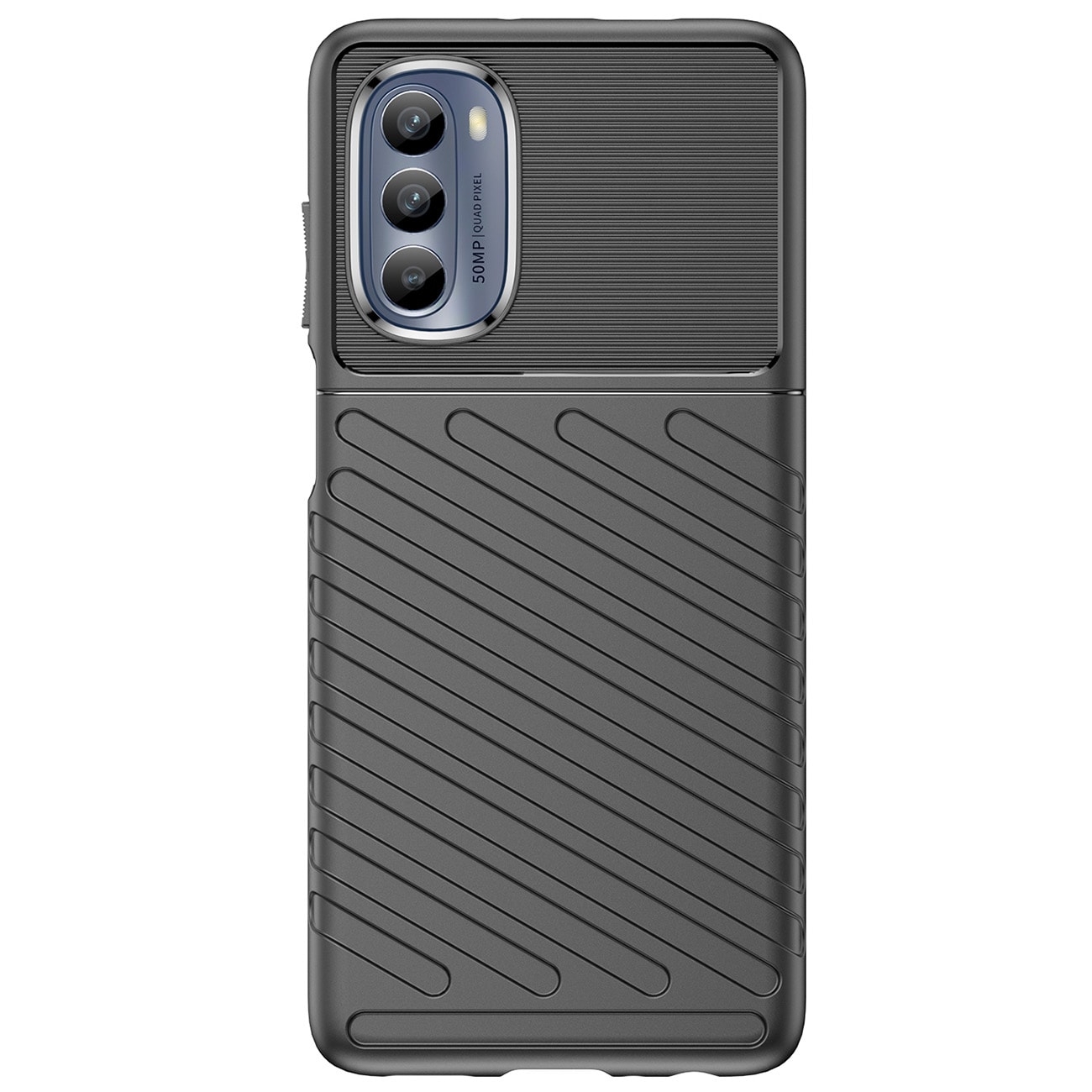 Thunder Kotelo Motorola Moto G62 5G silikoni panssarikotelo musta