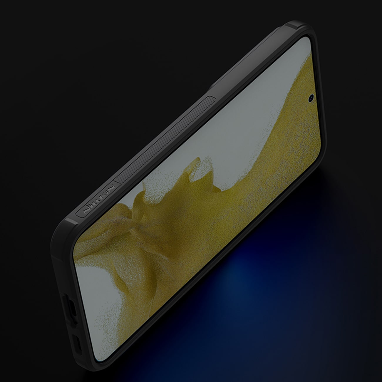 Nillkin Teksturoitu S Kotelo Samsung Galaxy S23+ panssaroitu suojus, jossa on kameran suojus musta