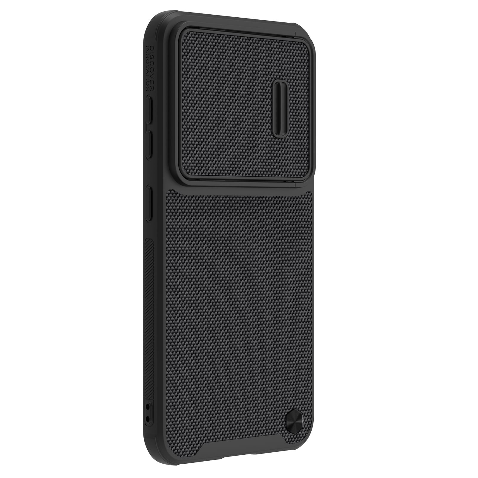 Nillkin Teksturoitu S Kotelo Samsung Galaxy S23+ panssaroitu suojus, jossa on kameran suojus musta