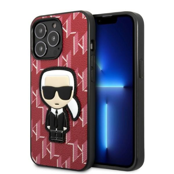 Karl Lagerfeld KLHCP13LPMNIKPI iPhone 13 Pro 6.1" punainen kovakotelo Monogram Ikonik Patch