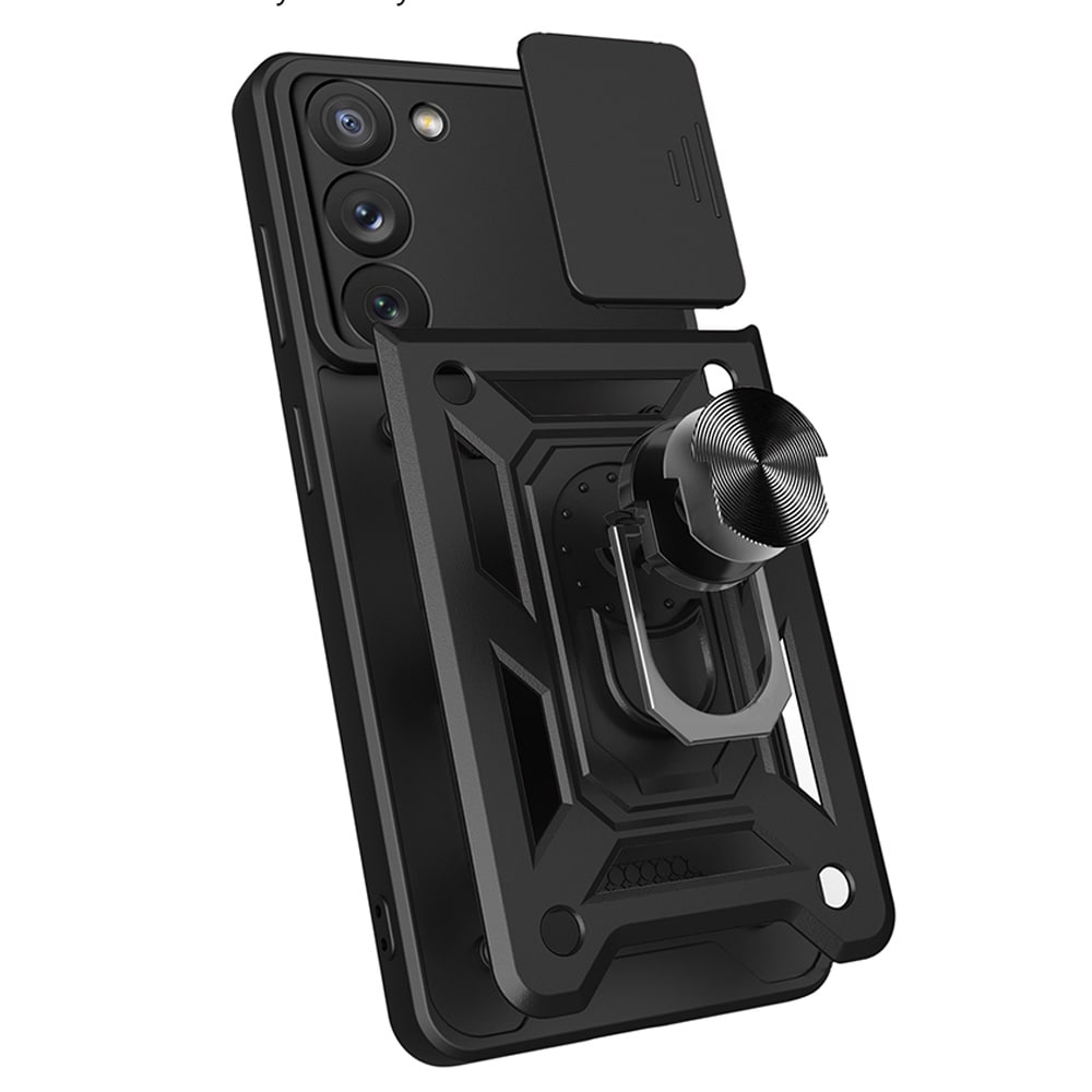 Hybrid Armor Camshield kotelo Samsung Galaxy S23+ panssaroitu suojus kameran suojus punainen