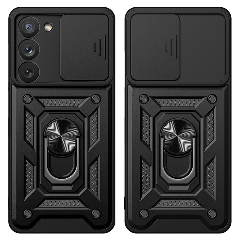 Hybrid Armor Camshield kotelo Samsung Galaxy S23+ panssaroitu suojus kameran suojus punainen