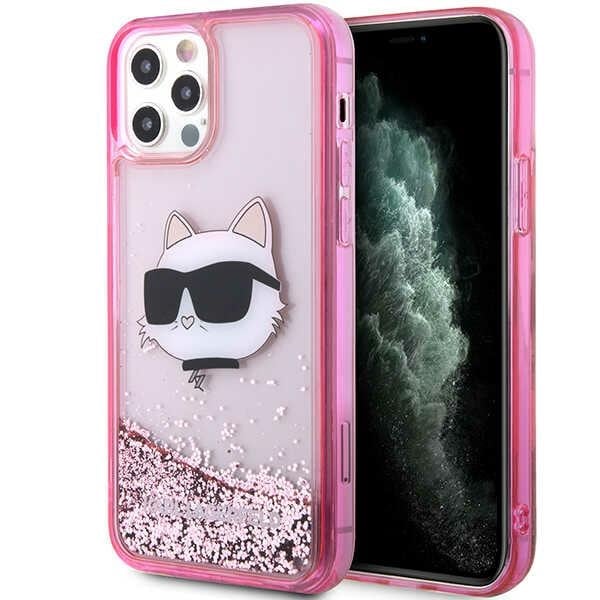 Karl Lagerfeld KLHCP12MLNCHCP iPhone 12/12 Pro 6.1" pink Glitter Choupette Head hard case