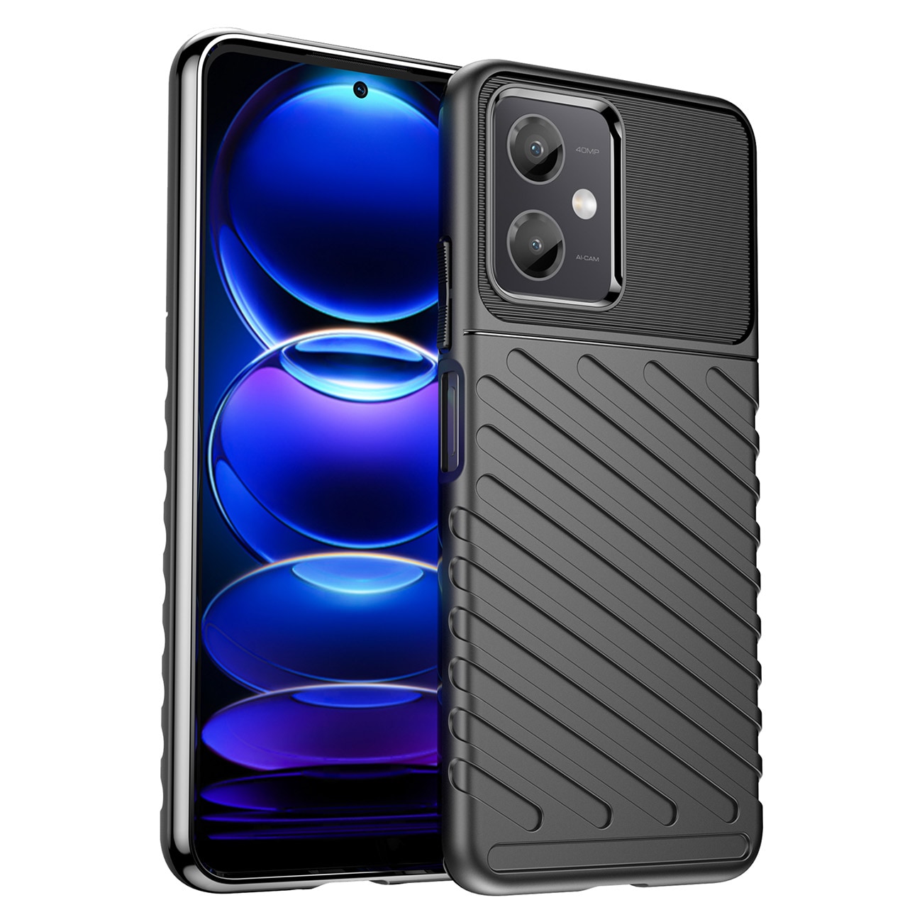 Thunder Case Xiaomi Poco X5 5G / Redmi Note 12 5G silikoni panssari tapauksessa musta