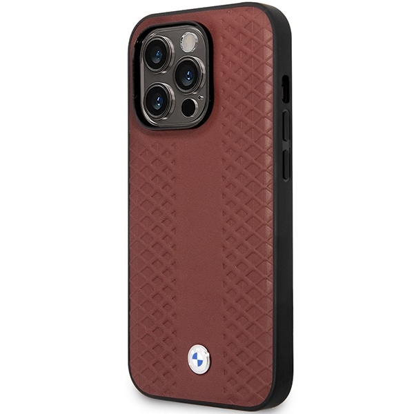 Kotelo BMW BMHCP14L22RFGR iPhone 14 Pro 6.1" Burgundy/burgundy Nahka timanttikuvioinen