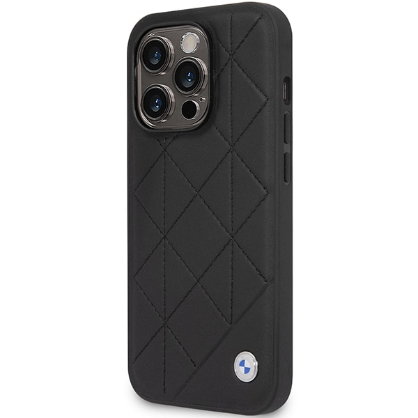 Kotelo BMW BMHCP14L22RQDK iPhone 14 Pro 6,1" musta/musta nahka tikattu