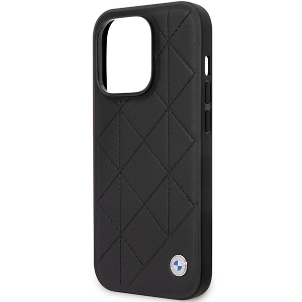 Kotelo BMW BMHCP14L22RQDK iPhone 14 Pro 6,1" musta/musta nahka tikattu