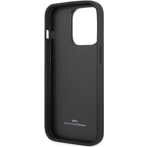 Kotelo BMW BMHCP14L22RQDK iPhone 14 Pro 6,1" musta/musta nahka tikattu