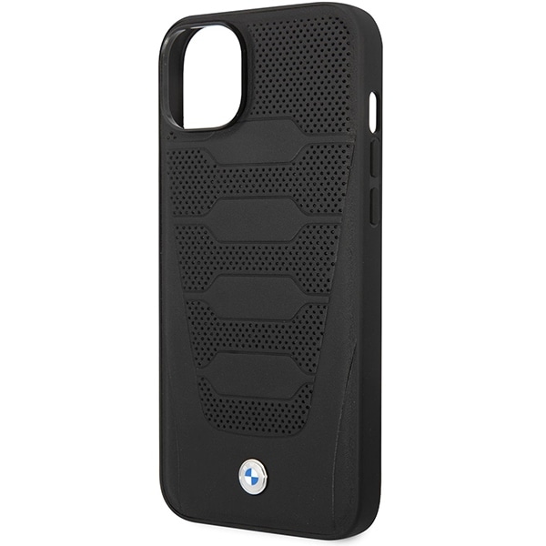Kotelo BMW BMHCP14S22RPSK iPhone 14 6,1" musta/musta Nahkaistuimet kuvioitu
