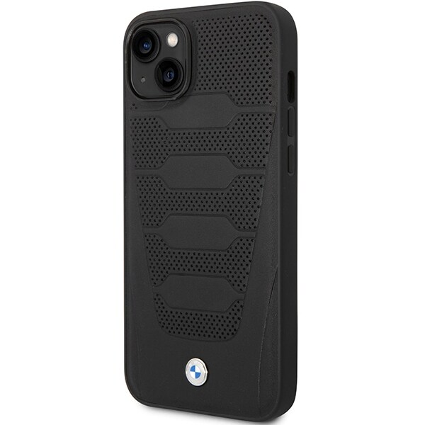 Kotelo BMW BMHCP14S22RPSK iPhone 14 6,1" musta/musta Nahkaistuimet kuvioitu