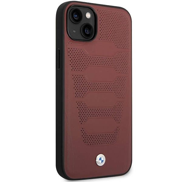 Kotelo BMW BMHCP14S22RPSR iPhone 14 6,1" viininpunainen nahkapenkkien kuviointi