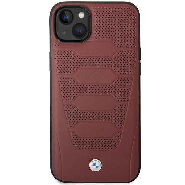 Kotelo BMW BMHCP14S22RPSR iPhone 14 6,1" viininpunainen nahkapenkkien kuviointi