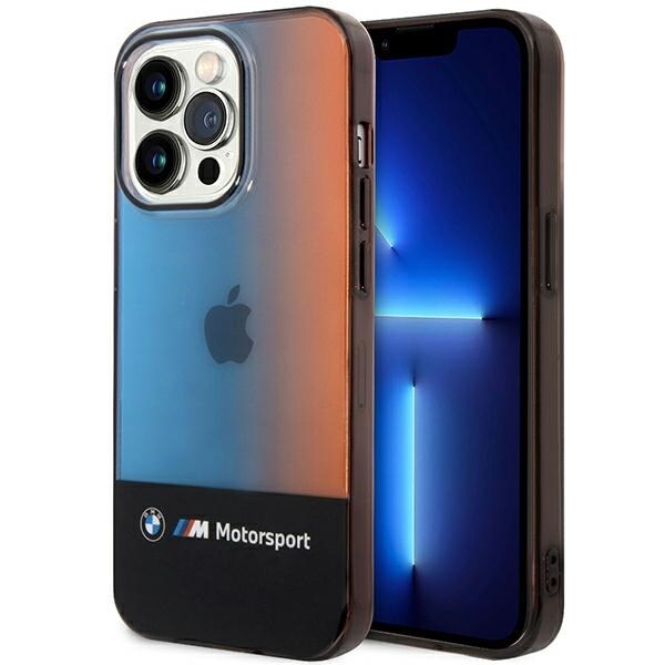 BMW Puoliksi kolmivärinen kotelo iPhone 14 Pro Max 6.7" - musta