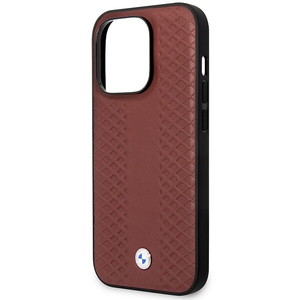 Kotelo BMW BMHCP14X22RFGR iPhone 14 Pro Max 6.7" Burgundy/burgundy Nahka Timanttikuvioinen