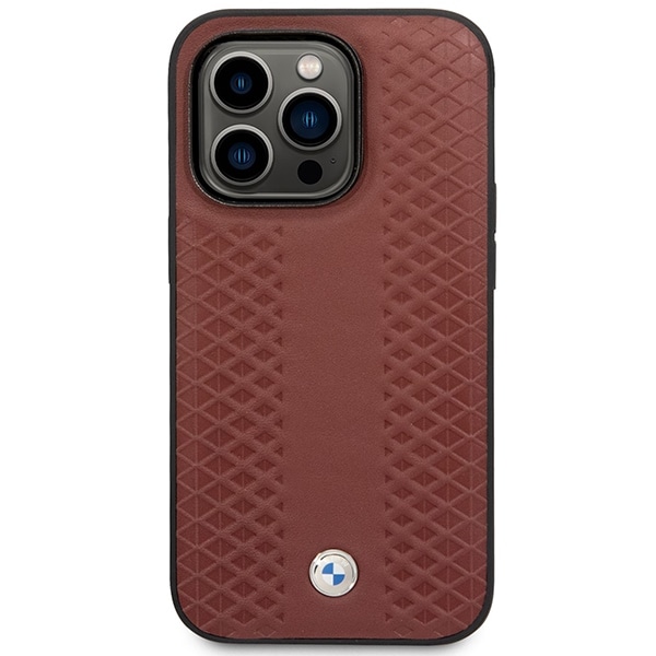 Kotelo BMW BMHMP14L22RFGR iPhone 14 Pro 6.1" Burgundy/burgundy Nahka Diamond Pattern MagSafe