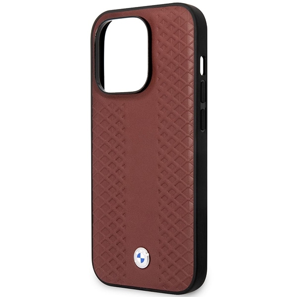 Kotelo BMW BMHMP14L22RFGR iPhone 14 Pro 6.1" Burgundy/burgundy Nahka Diamond Pattern MagSafe