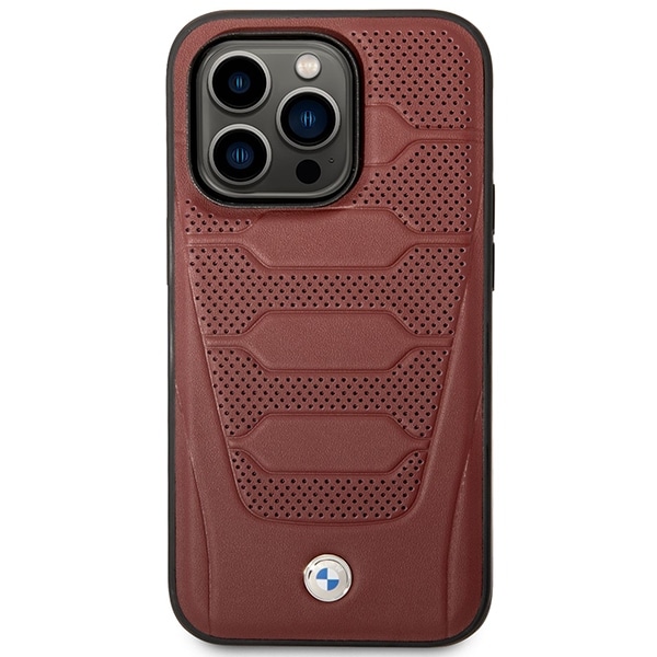 Kotelo BMW BMHMP14L22RPSR iPhone 14 Pro 6.1" Burgundy/burgundy Nahkaistuimet Kuvio MagSafe