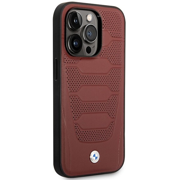 Kotelo BMW BMHMP14L22RPSR iPhone 14 Pro 6.1" Burgundy/burgundy Nahkaistuimet Kuvio MagSafe