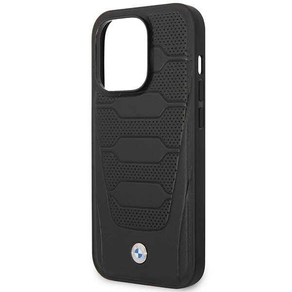 Kotelo BMW BMHMP14X22RPSK iPhone 14 Pro Max 6.7" musta/musta Nahkaistuimet Kuvio MagSafe