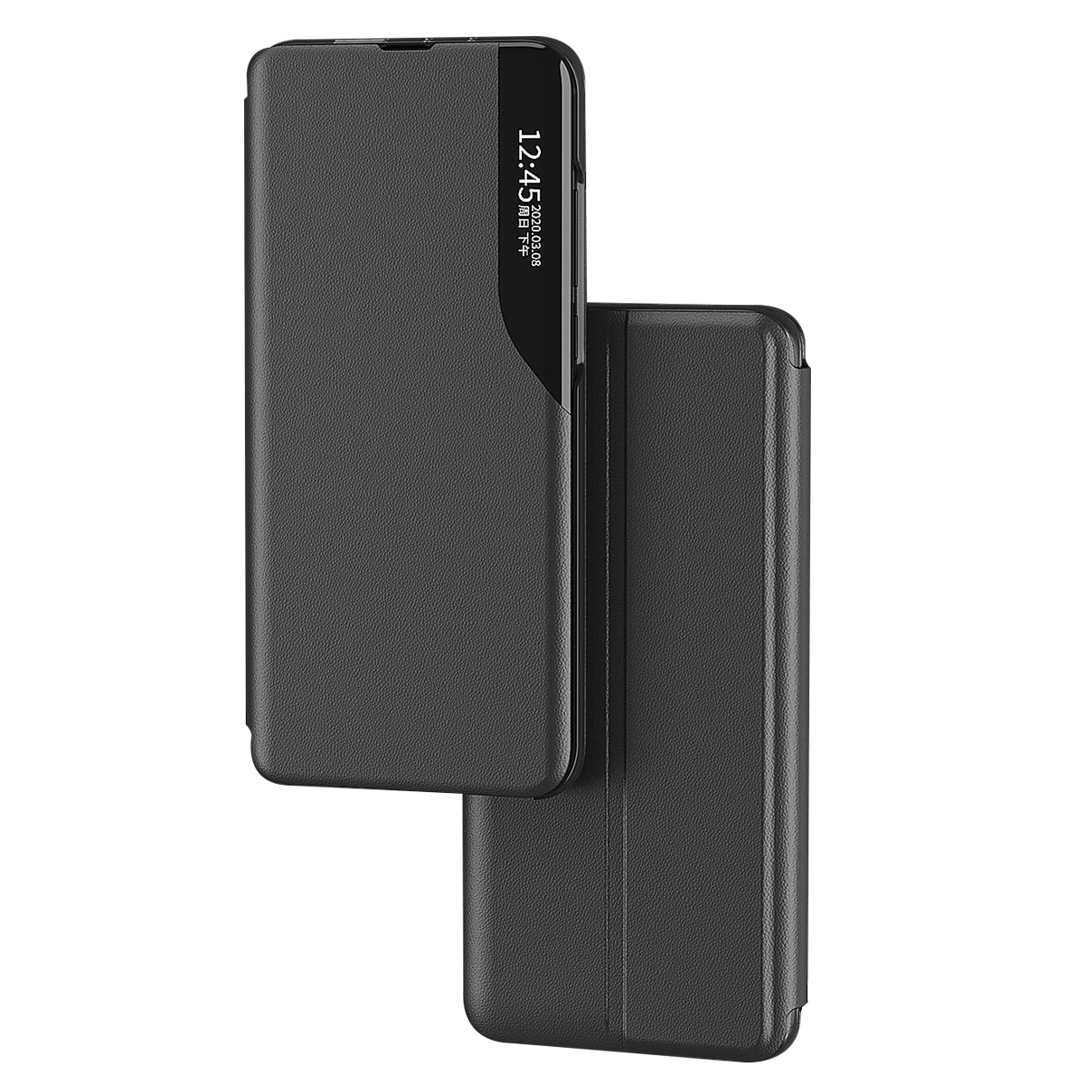 Eco Nahka View Kotelo kansi Samsung Galaxy A24 4G flip jalusta sininen