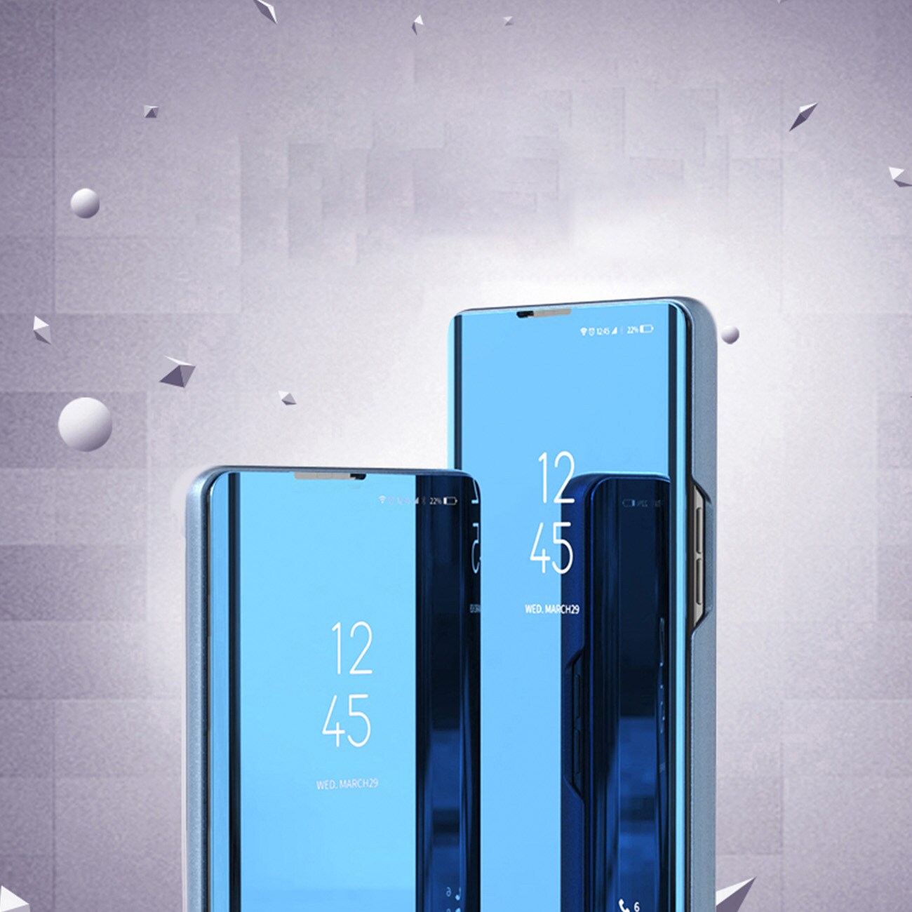 Clear View Kotelo kansi Samsung Galaxy A24 4G flip kansi sininen