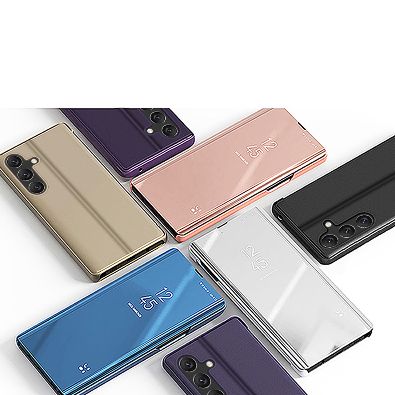 Clear View Kotelo kansi Samsung Galaxy A24 4G flip kansi sininen