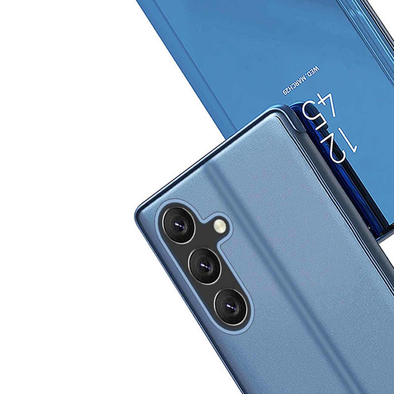 Clear View Kotelo kansi Samsung Galaxy A24 4G flip kansi sininen