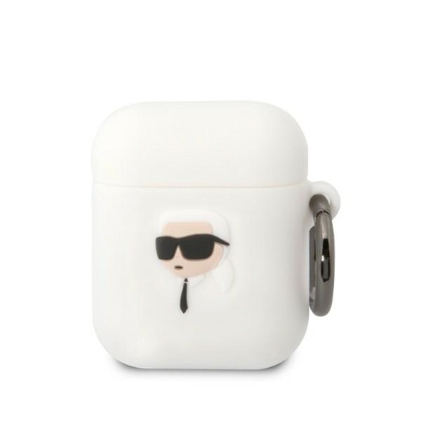 Karl Lagerfeld KLA2RUNIKH AirPods 1/2 suojus valkoinen/valkoinen Silikoni Karl Head 3D