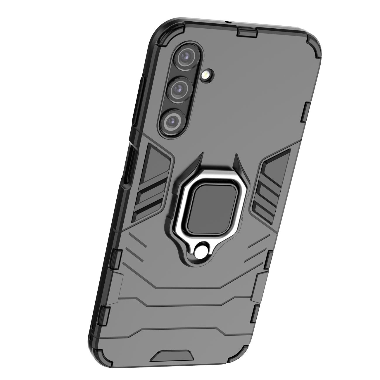 Ring Armor tapauksessa Samsung Galaxy A24 4G panssaroitu kansi magneettinen haltija rengas musta
