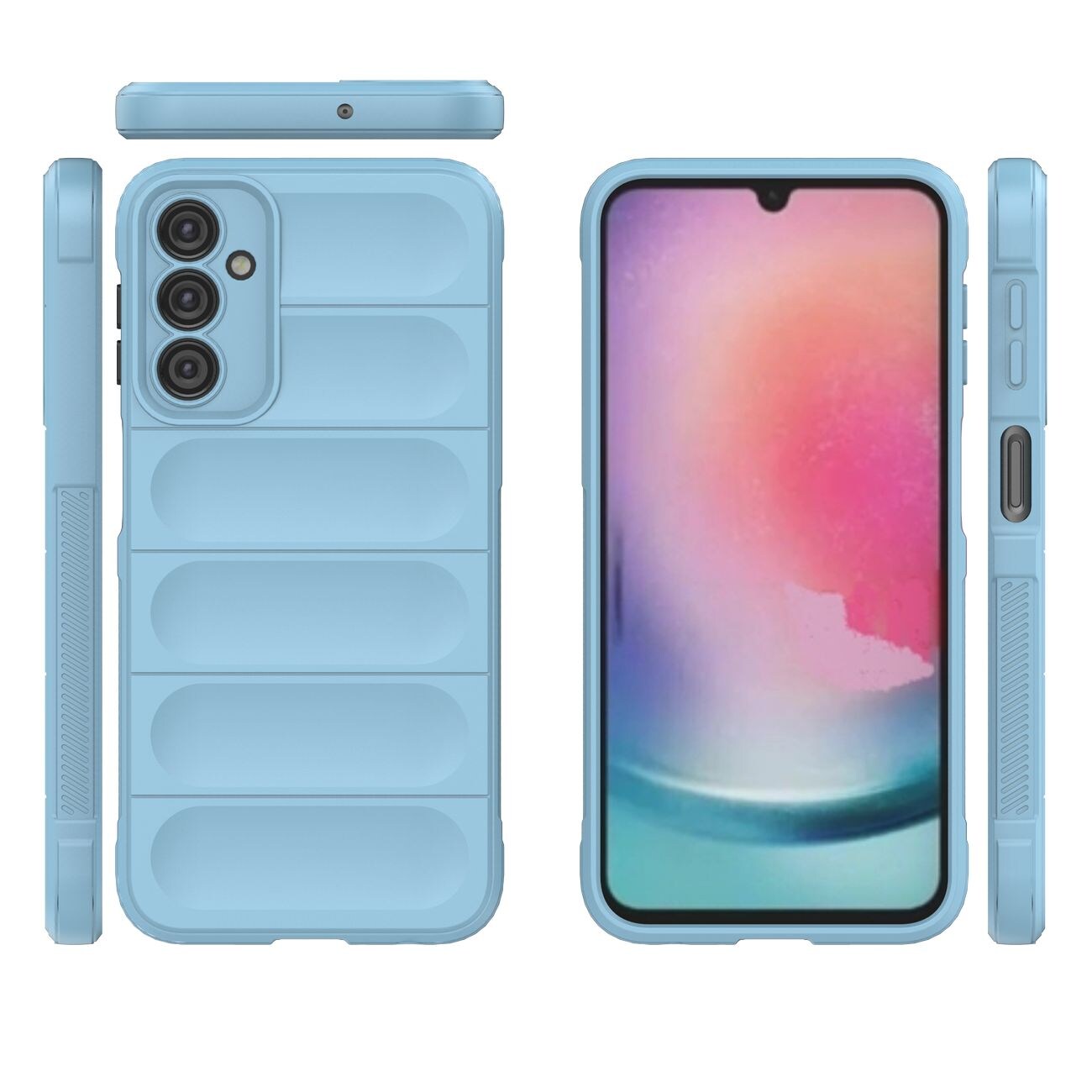 Magic Shield Kotelo Samsung Galaxy A24 4G joustava panssaroitu suojus vaaleansininen vaaleansininen