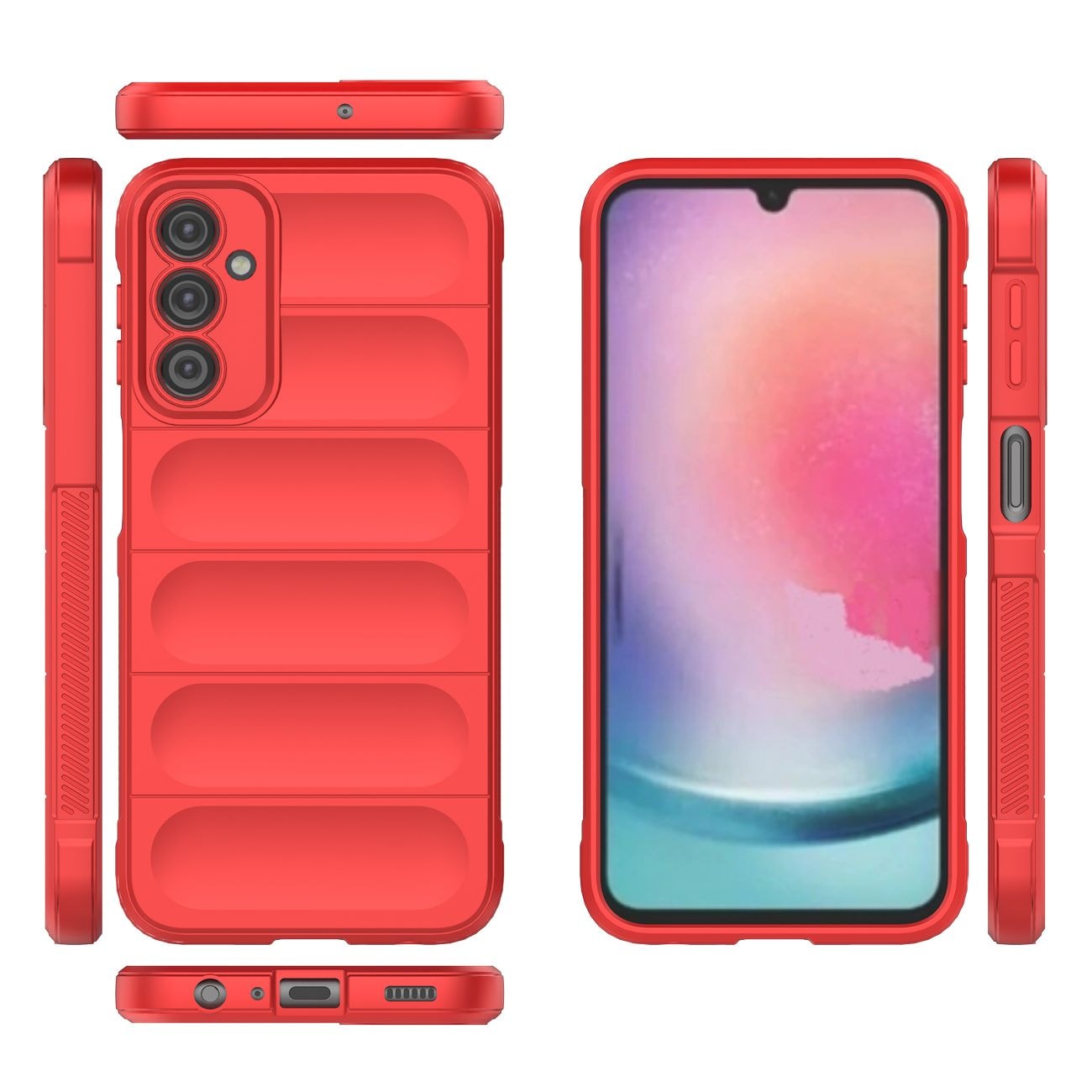 Magic Shield Kotelo Samsung Galaxy A24 4G joustava panssaroitu suojus punainen