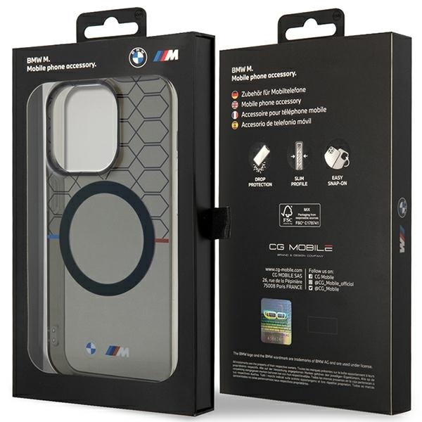 Kotelo BMW BMHMP14LHGPK iPhone 14 Pro 6,1" harmaa/harmaa kuvio MagSafe -suojakori