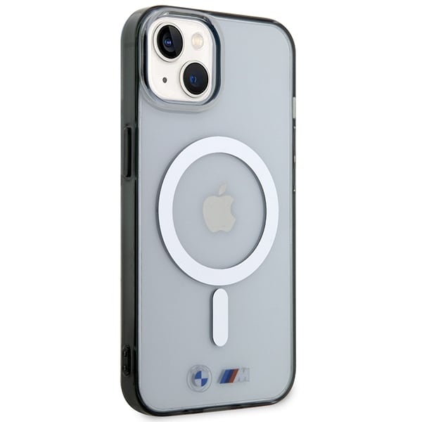 BMW BMHMP14SHCRS iPhone 14 6.1" kotelo läpinäkyvä kovakotelo Silver Ring MagSafe -rengas