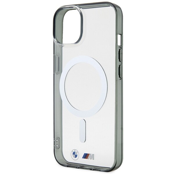 BMW BMHMP14SHCRS iPhone 14 6.1" kotelo läpinäkyvä kovakotelo Silver Ring MagSafe -rengas